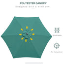 Outsunny Patio Umbrella Parasol Sun Shade Garden Aluminium Green 2.7M