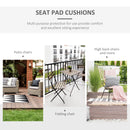Outsunny 45 x 45cm Replacement Garden Seat Cushion Pad with Ties, Dark Grey