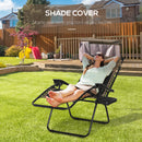 Outsunny Zero Gravity Lounger Chair, Folding Camping Reclining Chair, Brown