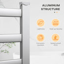 HOMCOM 6 Bar Electric Towel Warmer Aluminum Wall Mounted & Free Standing Silver