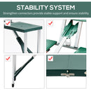 Outsunny Picnic Table Chair Set 4 Seat Aluminium PP W/ 2.7cm Umbrella Hole