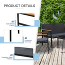 Outsunny 4-Piece Cushioned Outdoor Rattan Wicker Chair and Loveseat Furniture