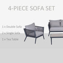 Outsunny 4 PCs Rattan Wicker Sofa Set Outdoor Conservatory Furniture Patio