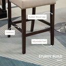 HOMCOM Modern Fabric Bar Stools Set of 2 Bar Chairs with Back Footrest Beige
