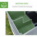 PawHut Wooden Chicken Coop w/Outside Run, Nesting Box, Slide Out Tray, Ramp