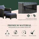 Outsunny 5pcs Outdoor Rattan Sofa Set w/ Storage Function Side Table & Ottoman