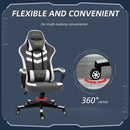Vinsetto Racing Gaming Chair w/ Lumbar Support, Gamer Office Chair, Grey White