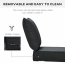 Outsunny Outdoor Seat and Back Cushion Set, Deep Seating Chair Cushion, Black