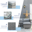 Outsunny 5PC PE Rattan Corner Sofa Set Outdoor Conservatory Furniture w/ Cushion