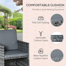 Outsunny Rattan Dining Set Garden Furniture Cube Table Chair Stool Cushion Seat