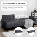 HOMCOM Upholstered Sofa bed 3 Seater Home Theater with Storage Grey