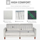 HOMCOM Convertible Sofa Futon Velvet-Touch Tufted Couch Sofa Bed Split Back Grey