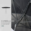 Outsunny 2 x 3(m) Garden Parasol Rectangular Market Umbrella w/ Crank Black