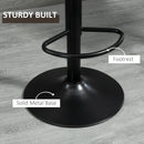 HOMCOM Set Of 2 Microfibre Retro Tub Bar Stools Metal Frame Footrest Seat Brown