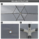 Outsunny Garden Hexagonal Gazebo Patio Outdoor Canopy Patio Party Tent Grey
