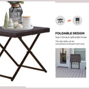 Outsunny Folding Square Rattan Coffee Table w/ Steel Frame Bistro Garden Brown