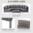 Outsunny 5PCS Garden Rattan Wicker Sofa Outdoor Patio Furniture Set w/ Pillow