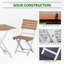 Outsunny 3Pcs Garden Bistro Set, Folding Outdoor Chairs and Table Set, Natural