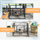 Pawhut Pet Playpen Dog Kennel w/Door Latches Metal In/Outdoor Use 82Lx82Wx60Hcm