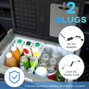 Outsunny 50L Car Refrigerator 12V Portable Freezer w/ Inner LED Light, Wheels