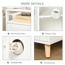 PawHut Cat Litter Box Enclosure End Table w/ Magnetic Door Multiple Storage