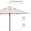 Outsunny 2m Parasol Patio Umbrella, Outdoor Sun Shade with 6 Ribs Cream White