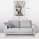 HOMCOM Hand-Painted Wall Art, Canvas Wall Painting African Woman, 100 x 80cm
