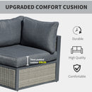 Outsunny 6 PCs Patio PE Rattan Sofa Set Sectional Conversation Furniture Set