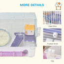 PawHut Hamster Cage Gerbil Rodent House Small Animal Habitat Exercise Wheels