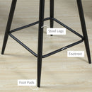 HOMCOM Bar Stools Set of 2, Velvet-Touch Fabric Counter Height Bar Chairs Grey