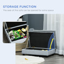 PawHut Pet Sofa with Storage, Dog Chair Cat Couch W/ Cushion, Grey 76x45x41.5 cm