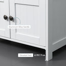 kleankin Bathroom Pedestal Under Sink Cabinet with Storage Shelves, Door, White