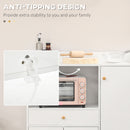HOMCOM Microwave Cabinet Kitchen Storage Cabinet with Adjustable Shelves White