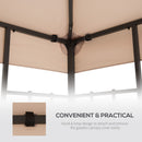 Outsunny 3(m) 2 Tier Garden Gazebo Top Cover Replacement Canopy Roof Deep Beige
