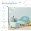 HOMCOM Toddler Chair 2pcs Kids Sofa Set Sofa & Ottoman for 3-5 years old Blue