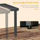 Outsunny Garden Side Table Coffee Table with Umbrella Hole for Patio Balcony