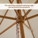 Outsunny Wooden Garden Parasol Sun Shade Patio Umbrella Canopy Cream White