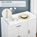 HOMCOM Modern Sideboard with Storage Cabinet, Floor Cupboard with Drawer White