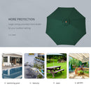 Outsunny 2.5m Wooden Garden Parasol Outdoor Umbrella Canopy w/ Vent Green