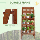 Outsunny Three-Tier Plant Rack Outdoor Organiser Unit Ladder Design Storage