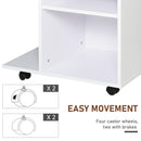Vinsetto Desk Side Printer Stand - Table with Wheels, Rolling Printer Cart, White