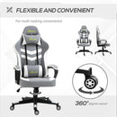 Vinsetto Racing Gaming Chair w/ Lumbar Support, Gamer Office Chair, Grey White