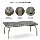 Outsunny 90 cm Patio Rattan Coffee Table Outdoor Wicker Side Table Furniture