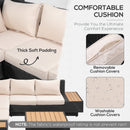 Outsunny 4Pcs Rattan Sofa Set Garden Furniture Set with Armrest Cushions Black