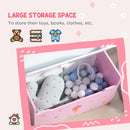 ZONEKIZ  2 in 1 Wooden Kids Storage Bench, Toy Box w/ Safety Rod - Pink