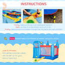 Outsunny 4 in 1 Kids Bouncy Castle Inflatable Slide Climbing Wall w/ Air Blower
