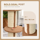 PawHut 2-Tier Cat Kitten Resting Tree w/ Top Basket Cushion Sisal Post Brown