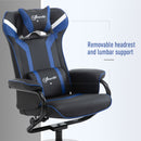 Vinsetto Video Game Chair and Footrest Set with Lumbar Support Headrest Grey