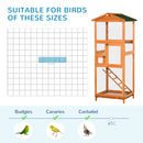 PawHut Wooden Bird Cage Outdoor Aviary for Finches w/ Removable Tray - Orange