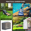 Outsunny Garden Shed Storage Unit w/Locking Door Floor Foundation Vent Grey